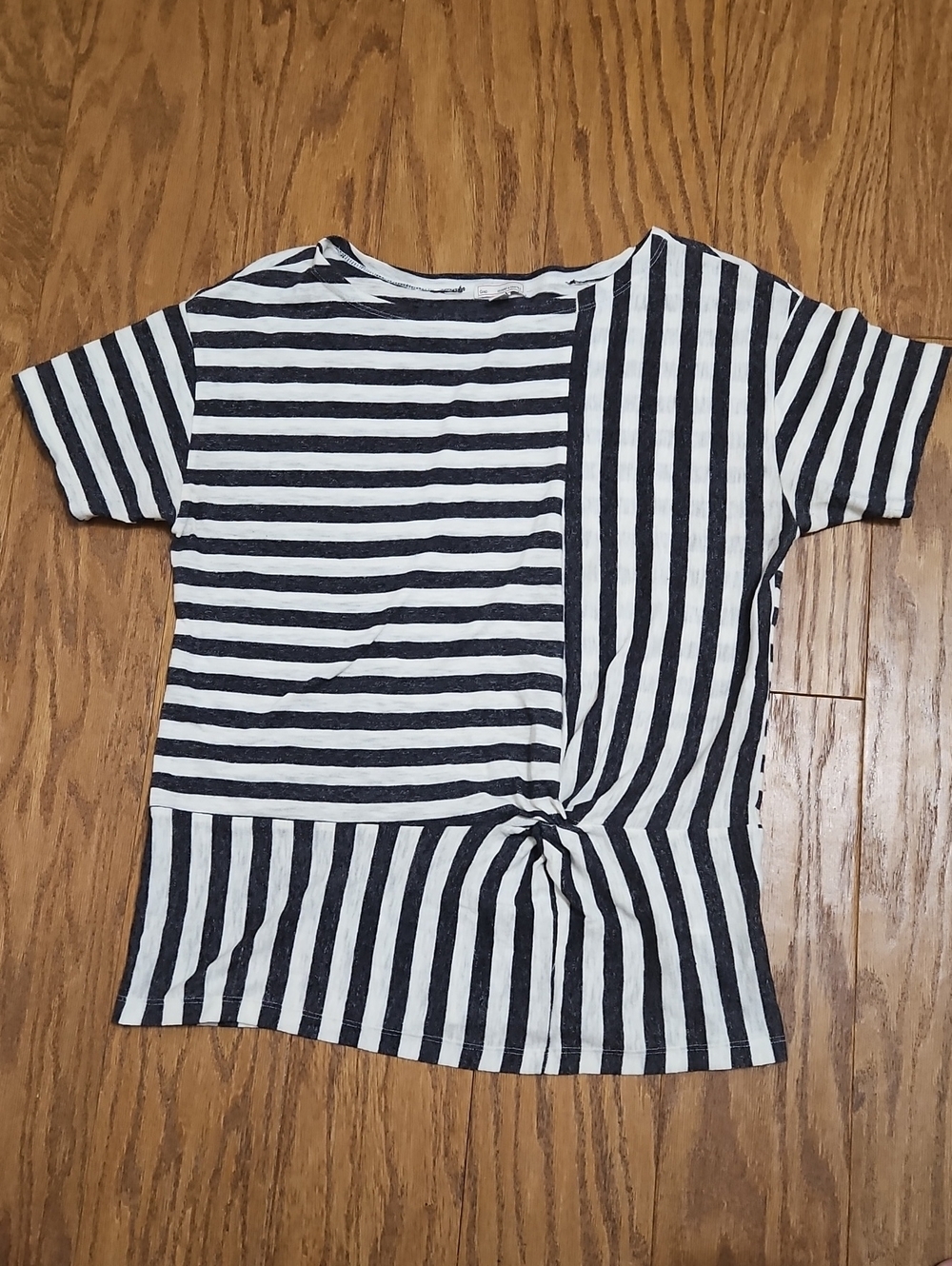 GAP Stripe Knot Peplum Tee Cotton Blend Jersey - Size Small